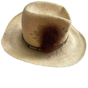 The Great Western Feather Straw Cowboy Cowgirl Hat Unisex, Country, Coachella,